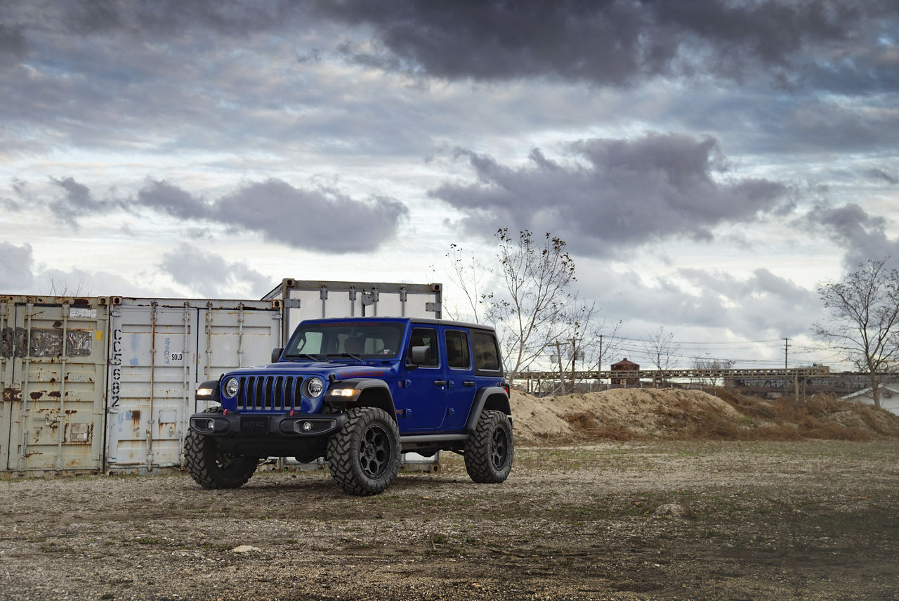 2020 Jeep Wrangler Rubicon KMC DIRTY HARRY Black Wheel Pros